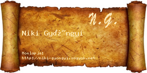 Niki Gyöngyi névjegykártya